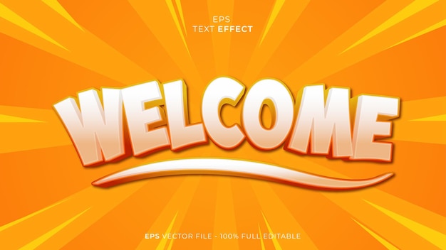 Welcome editable text effect font