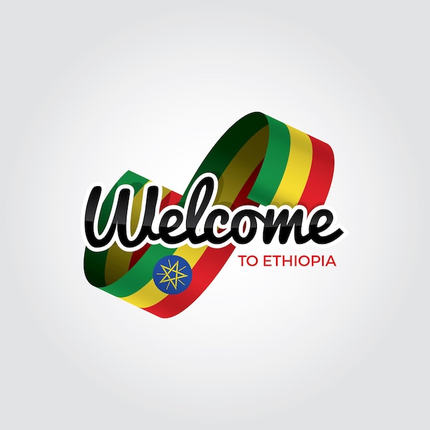 Welcome to Ethiopia, vector illustration on a white background