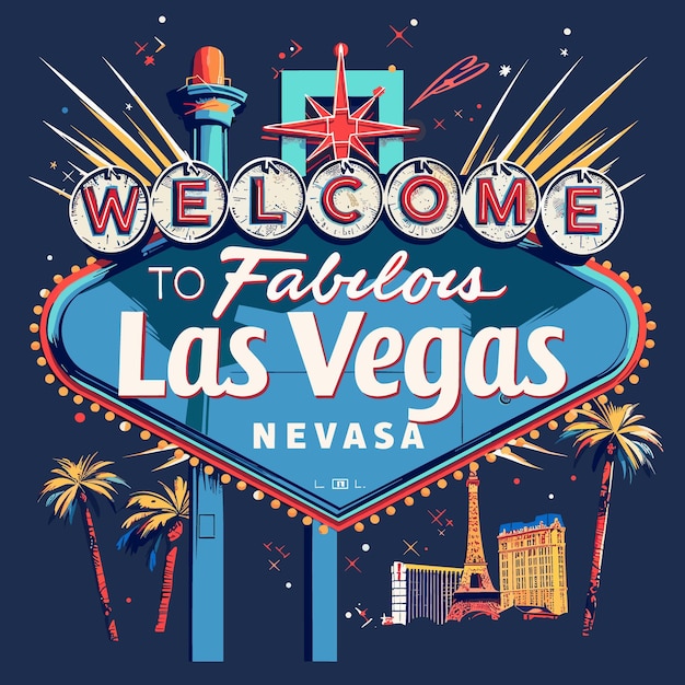 Vector welcome to fabulous las vegas nevada usa vector illustration