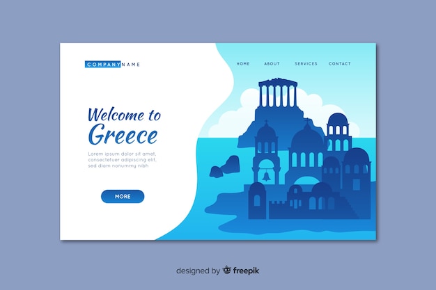 Welcome to greece landing page template