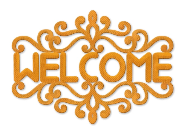 'Welcome' hand lettering design, Typographic Handwritten hand lettered phrase