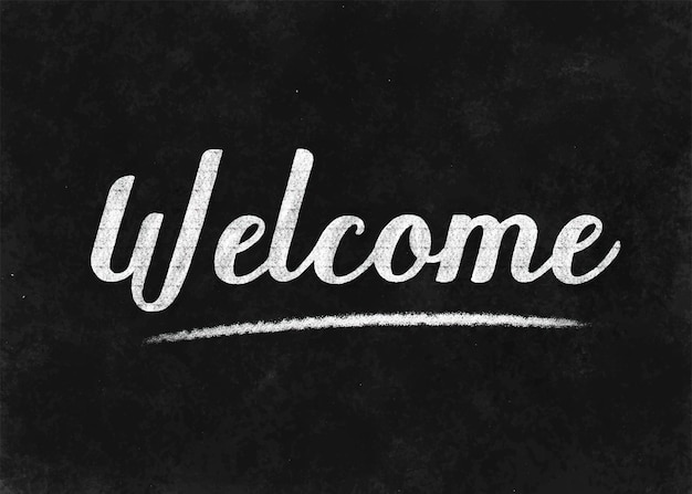 'Welcome' hand lettering design, Typographic Handwritten hand lettered phrase