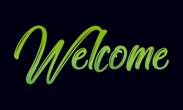 Welcome handwritten gradient Banner on background hand sketched welcome lettering typography banner