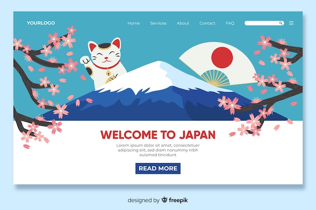 Welcome to japan landing page template