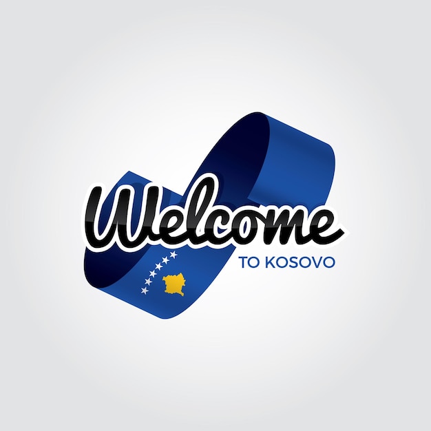 Welcome to Kosovo, vector illustration on a white background