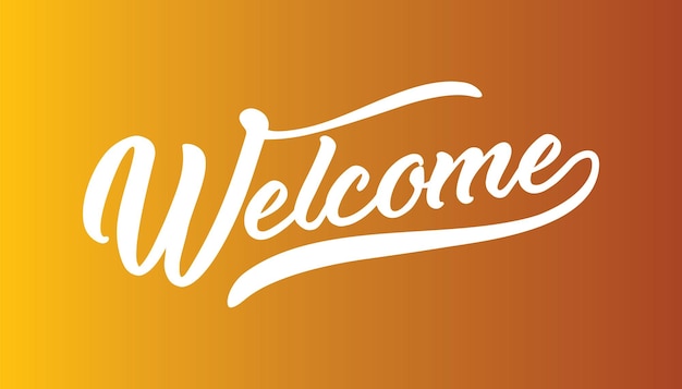 Welcome lettering.Vector illustration for banners, labels, badges, prints, posters, shops, displays,