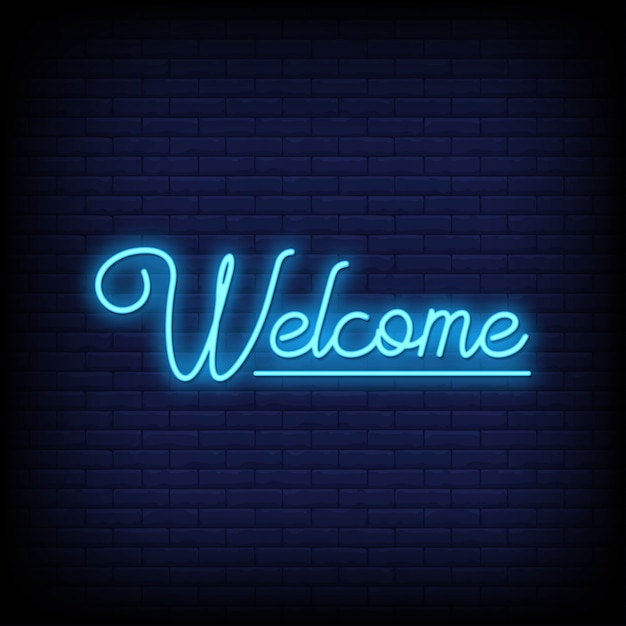 Welcome neon signs text 