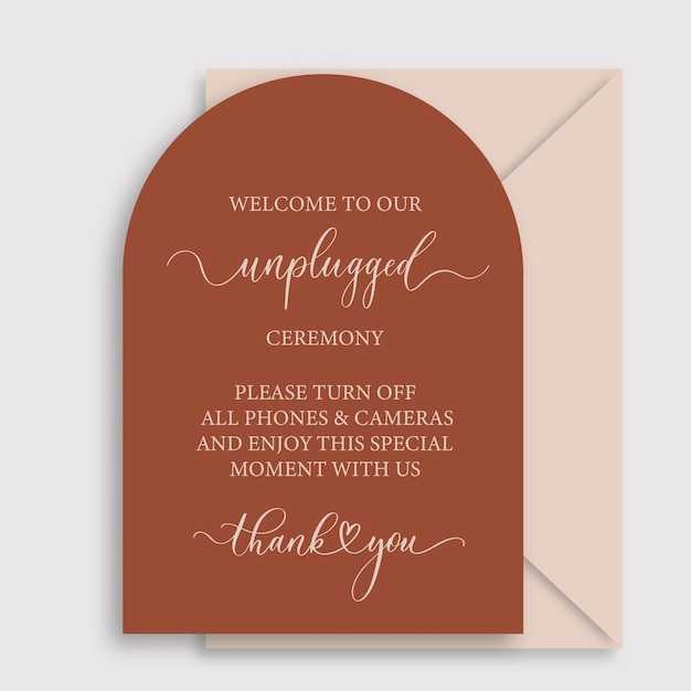 Welcome To Our Unplugged Ceremony Wedding arch Sign Welcome To Our Wedding