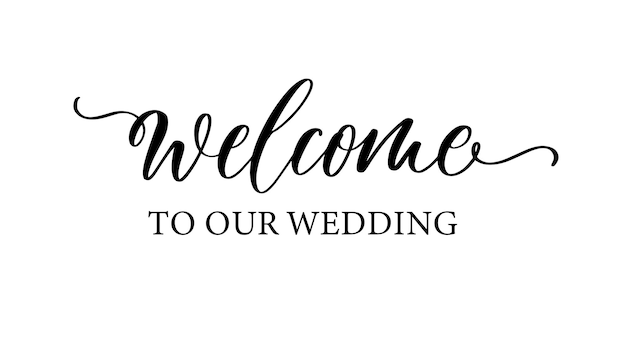 Welcome to our wedding lettering emblem Hand crafted design elements for your wedding invitation