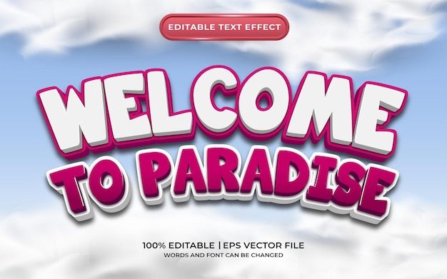 Welcome to paradise text effect template style