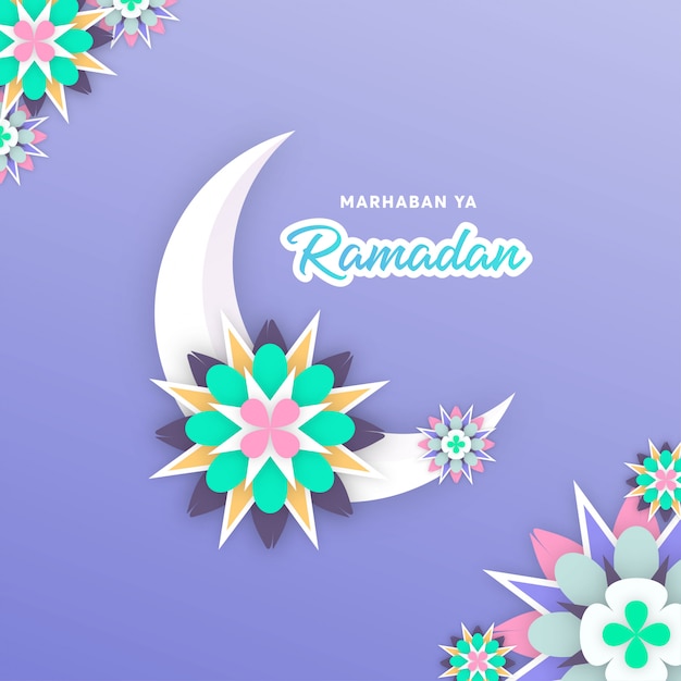 Welcome Ramadan flower concept background