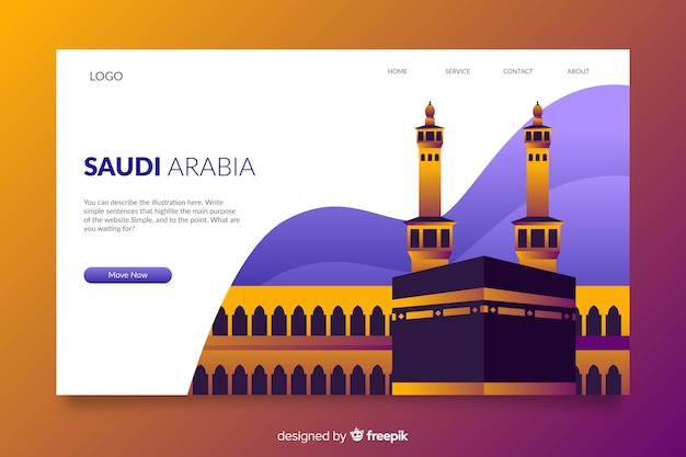 Welcome to saudi arabia landing page