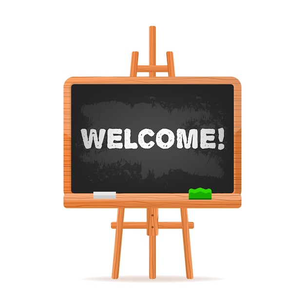 Welcome school board in flat style on white background Vintage background Banner design