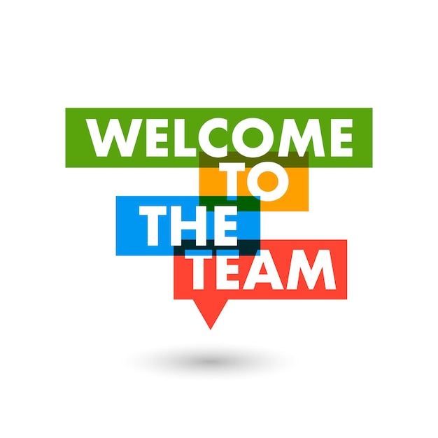 Welcome to the team icon in flat style Hire worker vector illustration on isolated background Teamwork sign business concept