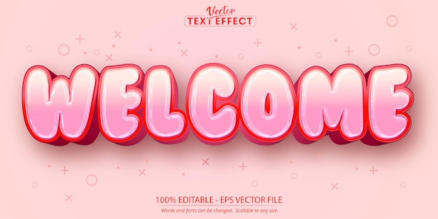 Welcome text effect editable creative welcome lettering concept