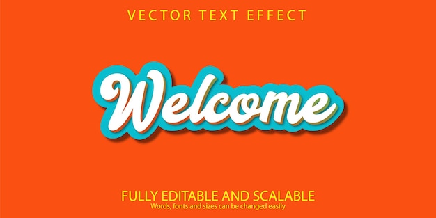 Welcome text effect fully editable and scalable