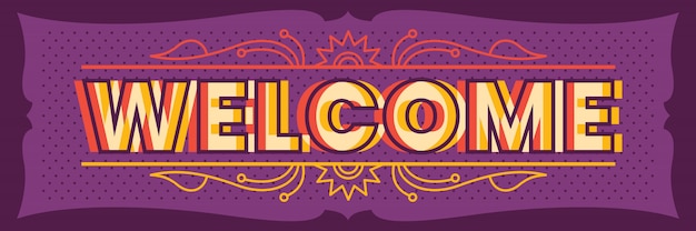 Welcome typographic banner design