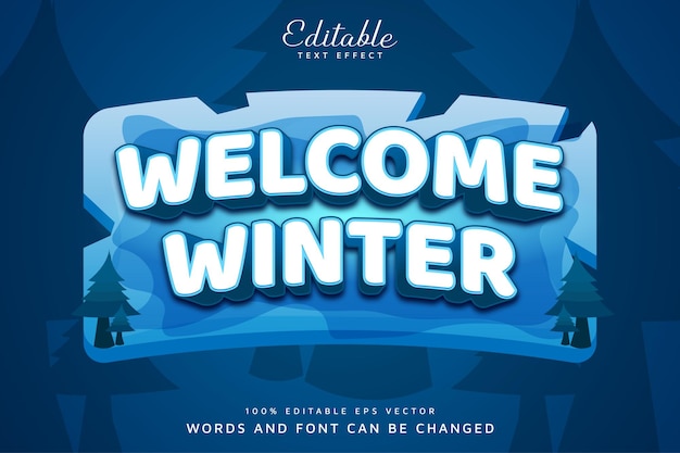 Welcome Winter Editable 3D Text Effect