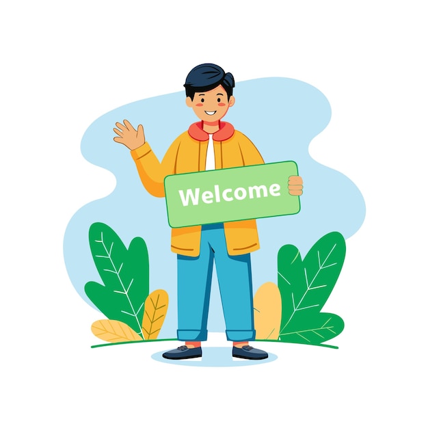 Vector welcome word concept illustration