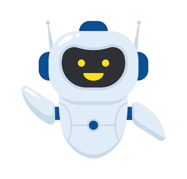 Welcoming chatbot Character Support Automated Service Vector illustration