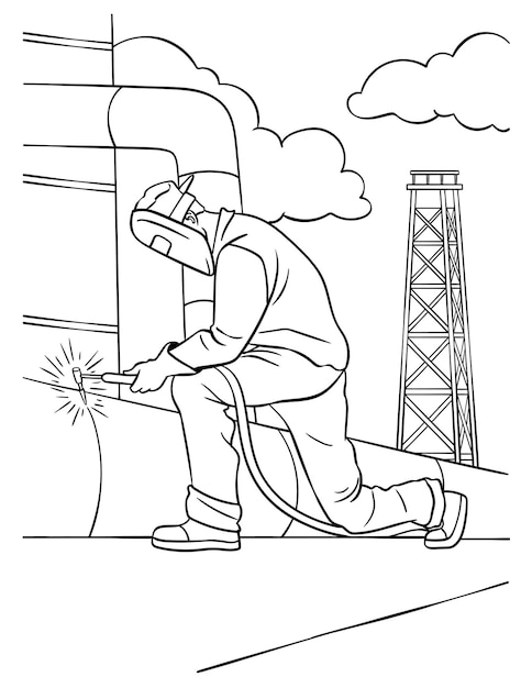 Welder Coloring Page for Kids