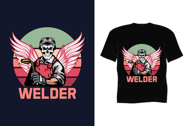 Welder weld retro vintage tshirt design