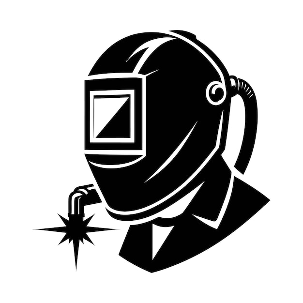 Vector welding helmet silhouette vector illustration