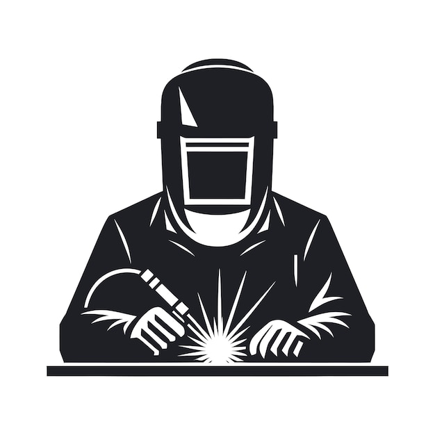 Vector welding helmet silhouette vector illustration