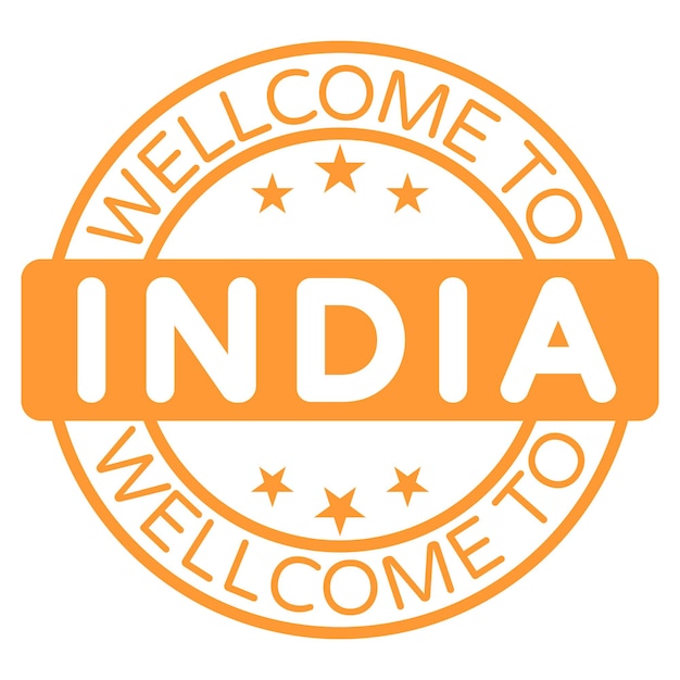 Wellcome To India Sign, Stamp, Sticker vector illustration