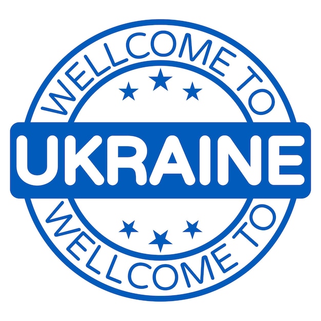 Wellcome To Ukraine Sign, Stamp, Sticker vector illustration