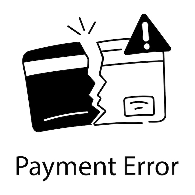 A welldesigned glyph icon depicting payment error