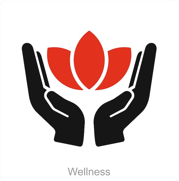 Wellness and flower icon concept