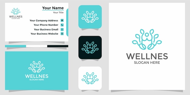 Wellness logo and branding card