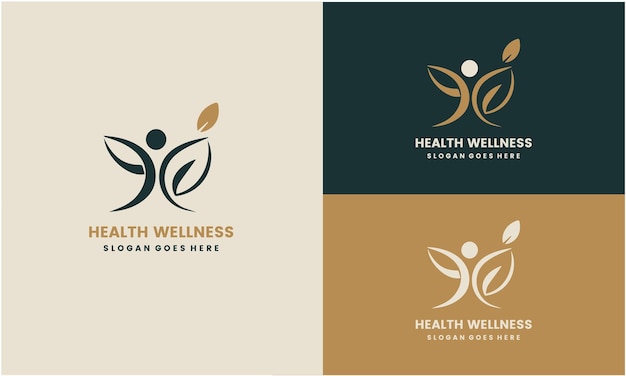 Wellness Logo Design Health and Balance Concept Vector Illustration for Spa Yoga Studio