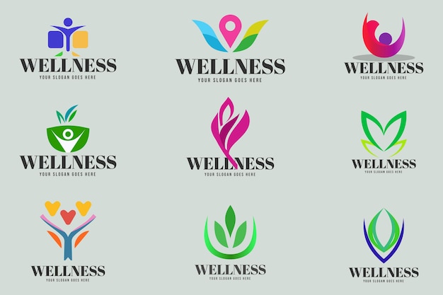 Wellness logo set template