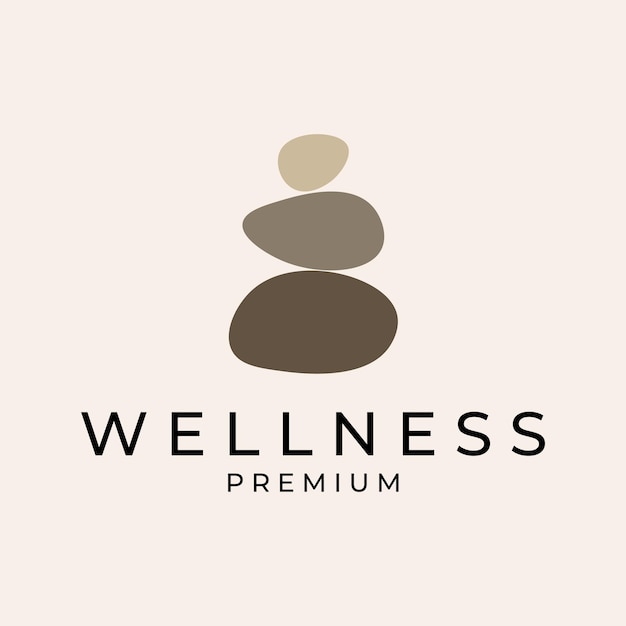 wellness rock zen stone stones logo vector icon illustration design