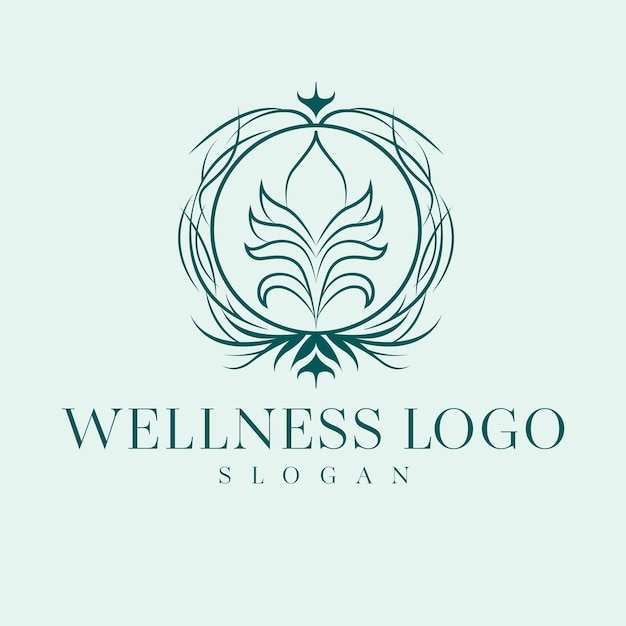 Vector wellness vector logo design lotus flower bohemian emblem