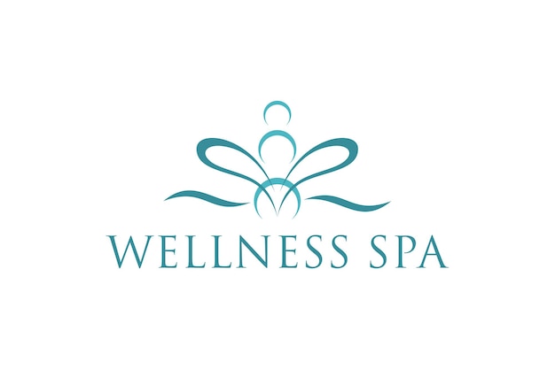 Wellness yoga spa logo design lotus flower shape icon symbol