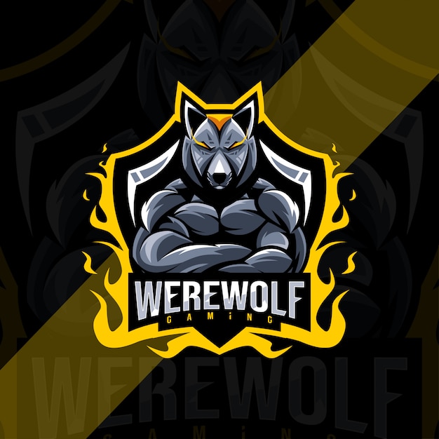 Werewolf mascot logo esport template