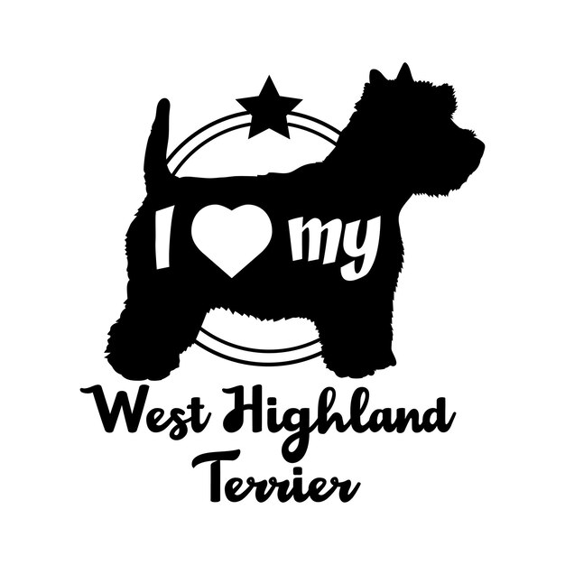 Vector west highland white terrier dog silhouette dog breeds animals pet breeds silhouette