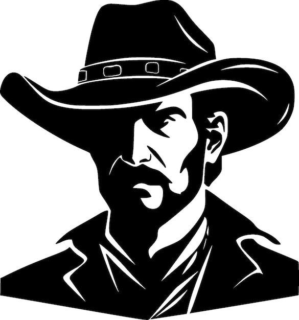 Western Black and White Vector illustration