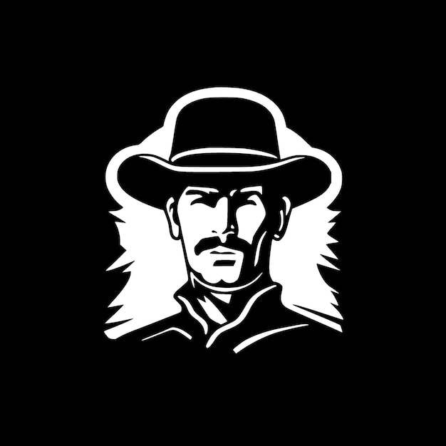 Western Black and White Vector illustration