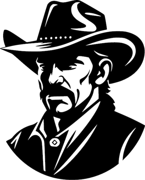 Western Black and White Vector illustration