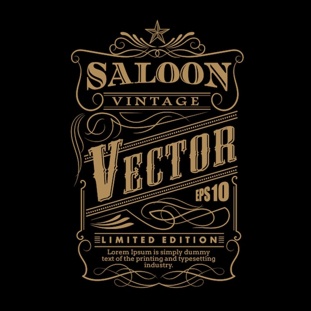 Western hand drawn frame label border vintage vector illustratio