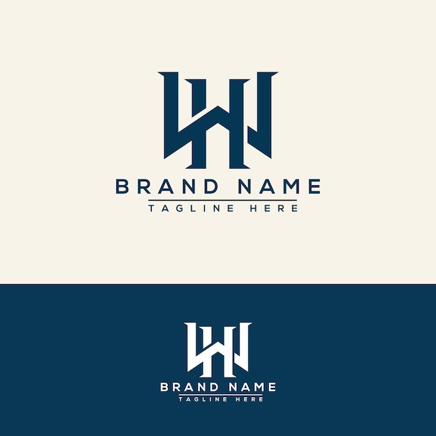 WH logo Design Template Vector Graphic Branding Element.