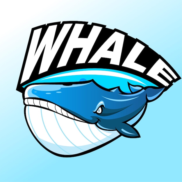 WHALE ESPORT LOGO MASCOT VECTOR