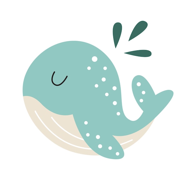 Whale hand drawn abstract african animal flat icon