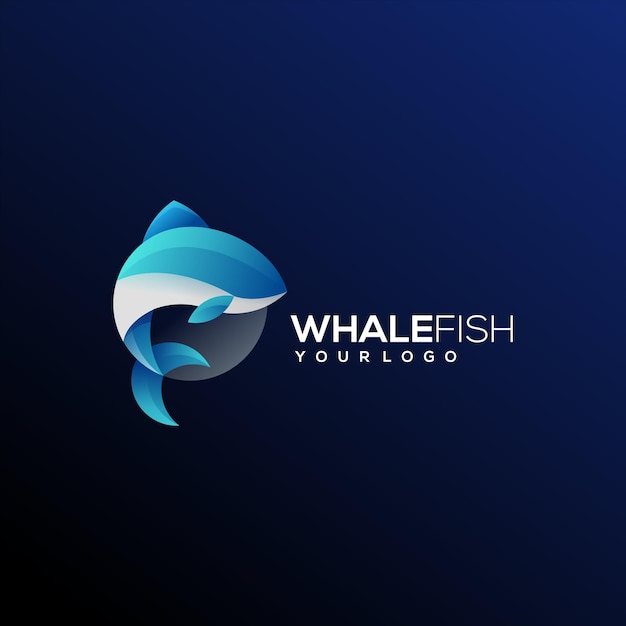 Whale logo colorful gradient vector design