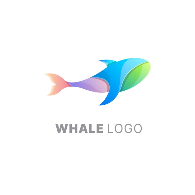 Whale logo design gradient colorful template