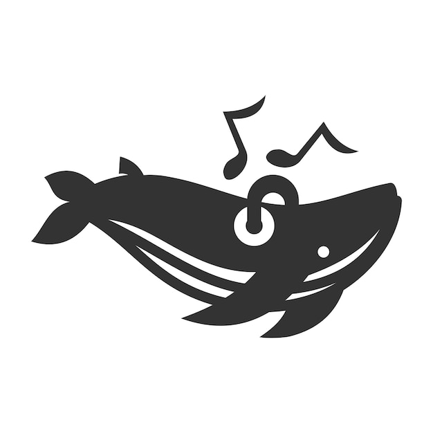 Whale music Icon Illustration Brand Identity